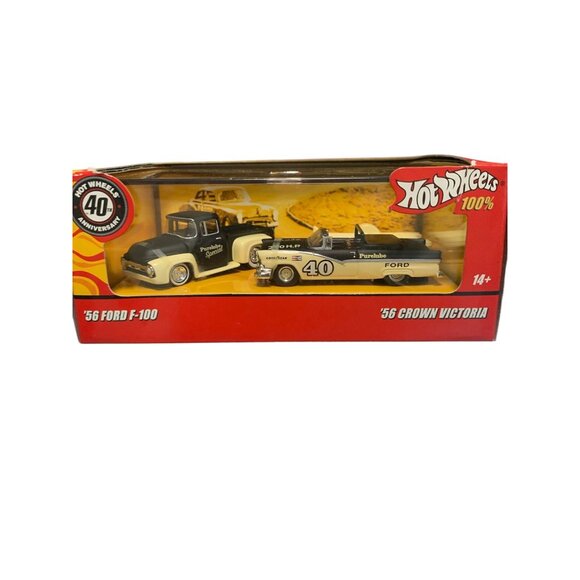 Hot Wheels Other - Hot Wheels 100% Retro Racing 56 Ford F-100 & 56 Crown Victoria Die-Cast Set